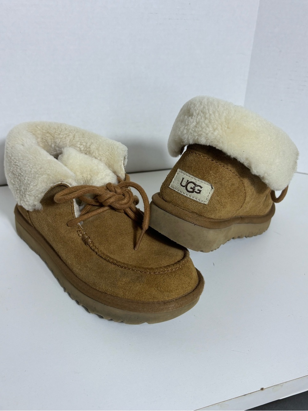 UGG Diara Chestnut Suede Ankle Booties Slipper Women’s Size 6 Wool Lining